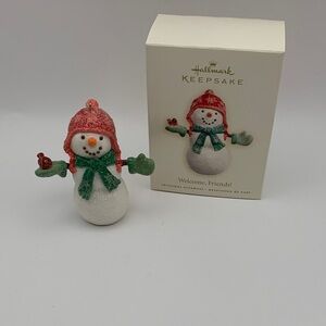 Hallmark Festive Snowman with Red and Green Accents